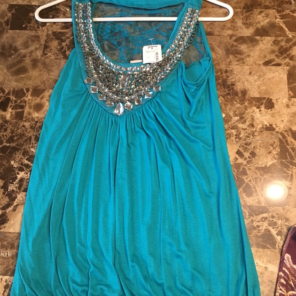 Teal dressy tank